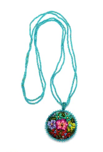 Embroidered Flower Necklace Embroidered Flower Necklace